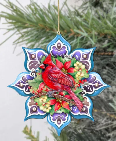 Designocracy Cardinal Snowflake Christmas Ornament In Multi