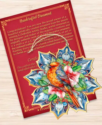 Designocracy Forest Bird Snowflake Wooden Ornament In Multi