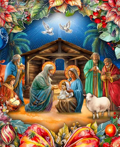 Designocracy Nativity Wreath Holiday Door Decor In Multi