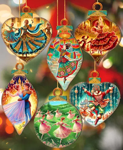 Designocracy Nutcracker Suite Wooden Ornaments, Set 12 In Multi