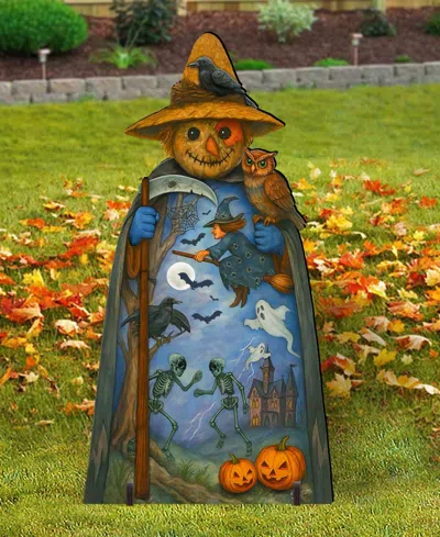 Designocracy Halloween Scarecrow Outdoor Yard Decor In Blue