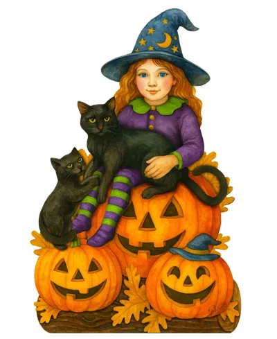 Designocracy Halloween Witch Outdoor Garden Decor In Multi