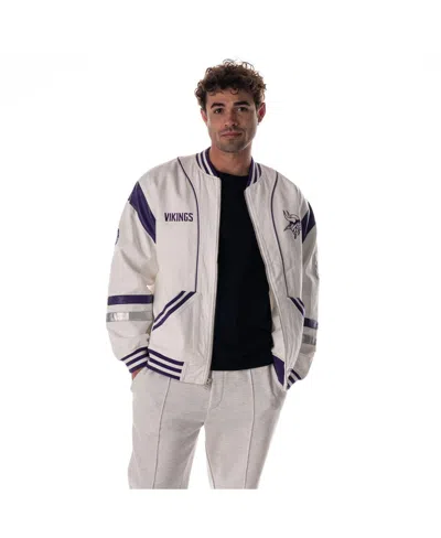 The Wild Collective Men's And Women's White Minnesota Vikings Oversized Retro Full-zip Jacket In Multi