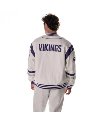 The Wild Collective Men's And Women's White Minnesota Vikings Oversized Retro Full-zip Jacket In Multi
