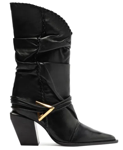 Schutz Sable Pointed Toe Boot In Black