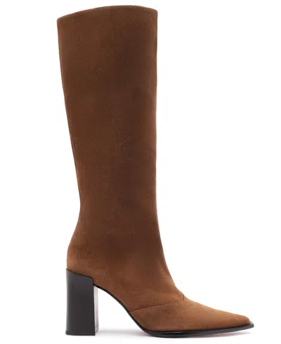 Schutz Raffaela Up Knee-high Boot In Pecan Brown, Women's At Urban Outfitters In Brown