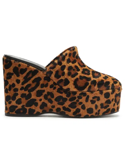 Schutz Sierra Platform Clog In Leopard, Women's At Urban Outfitters In Brown
