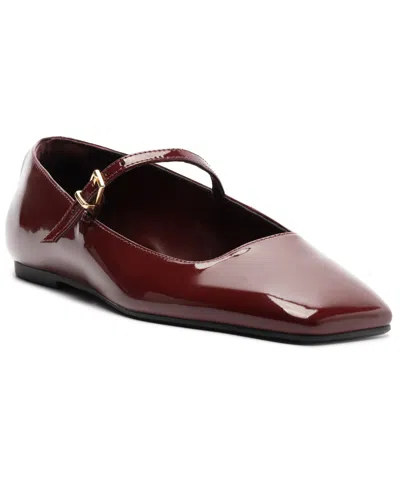 Arezzo Tori Genuine Calf Hair Mary Jane Flat In Burgundy