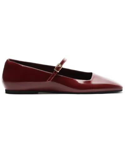 Arezzo Tori Genuine Calf Hair Mary Jane Flat In Burgundy