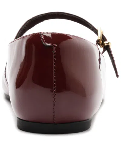 Arezzo Tori Genuine Calf Hair Mary Jane Flat In Burgundy