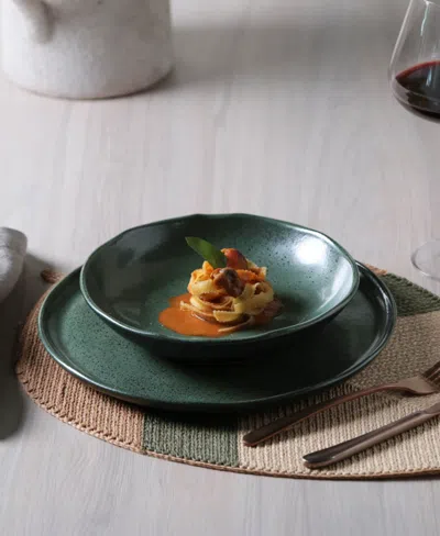 Porto Brasil Stoneware Buffer Dinner Plates, Set Of 6 In Green