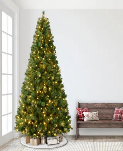 Puleo 9' Pre-lit Artificial Wyoming Pine Tree With Multi-function Led Lights In Green