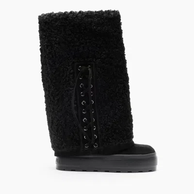 Casadei Lace-up Platform Boots In Black