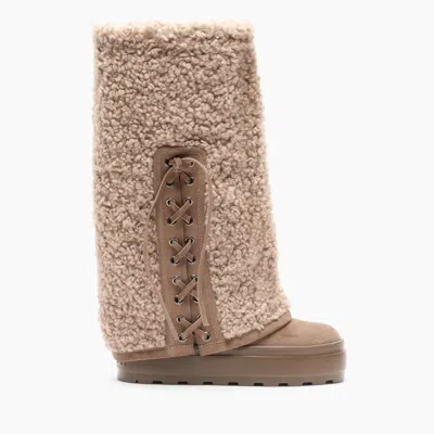 Casadei Lace-up Platform Boots In Brown