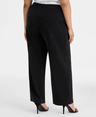 Ak Anne Klein Plus Size High Rise Pull On Pants In Black