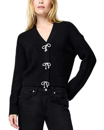 French Connection Embellished Baby Soft Knit Cardigan Sweater In Black
