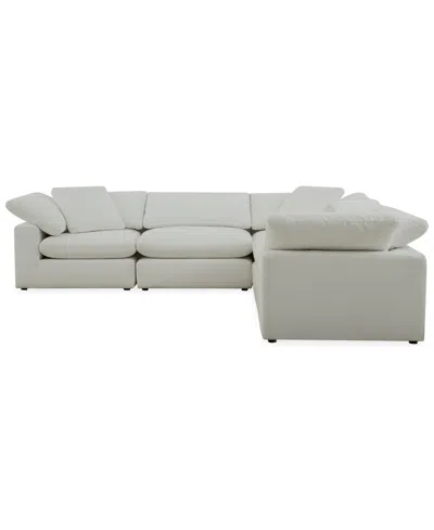 Macy's Fog 5-pc Fabric L Sectional In White