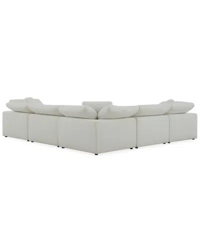 Macy's Fog 5-pc Fabric L Sectional In White