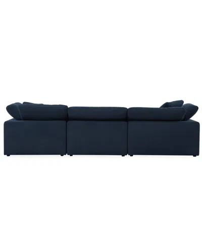 Macy's Furniture Fog 3-pc. Fabric Chaise Sectional Sofa Set In Blue
