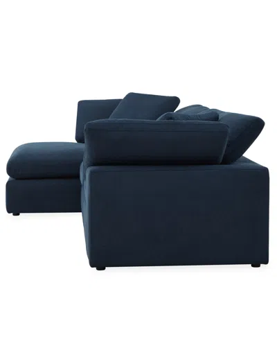 Macy's Furniture Fog 3-pc. Fabric Chaise Sectional Sofa Set In Blue