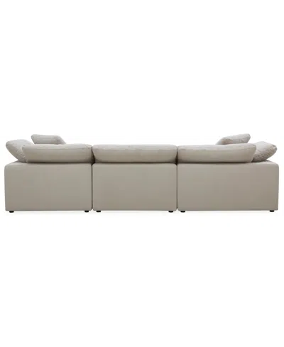 Macy's Fog 3-pc Fabric Chaise Sectional In Gray