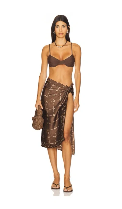 Rag & Bone Pearly Button Scarf In Brown