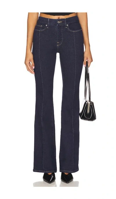 Good American Good Petite High-rise Flare Jeans In Blue