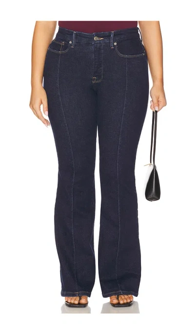 Good American Good Petite High-rise Flare Jeans In Blue