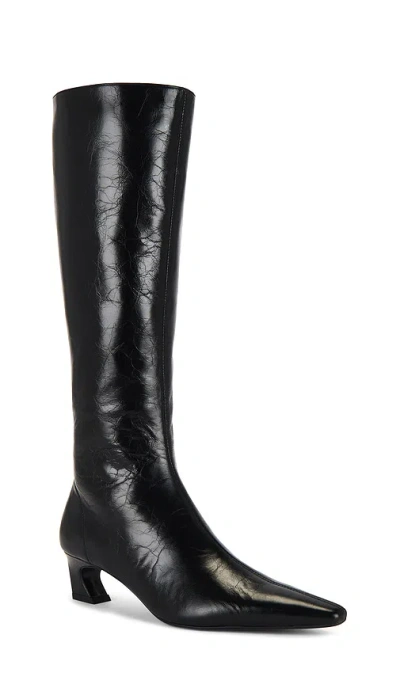 Tony Bianco Mango Curved Kitten Heel Knee Boots In Black