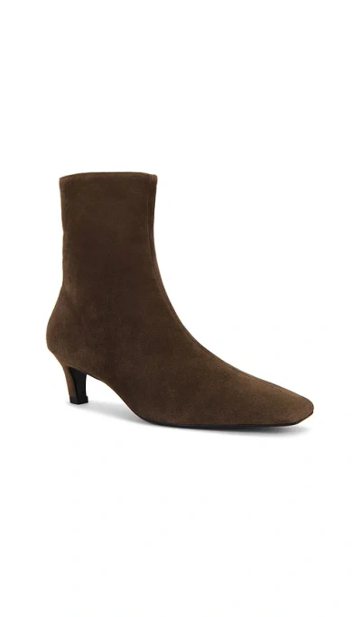 Tony Bianco Estelle Curved Kitten Heel Ankle Boots In Brown