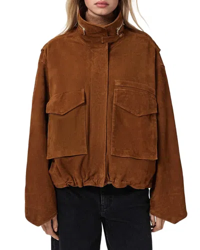 Allsaints Clay Suede Jacket In Brown