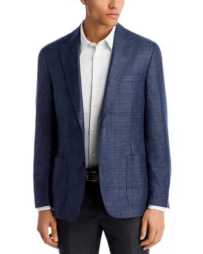 Vince Loro Piana Fabric Silk & Cashmere Windowpane Slim Fit Sport Coat In Blue