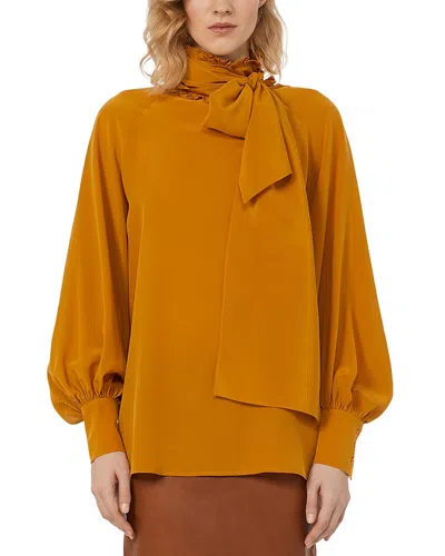 Weekend Max Mara Guido Ochre Silk Blouse In Orange
