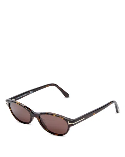 Tom Ford Chloe Oval Sunglasses, 52mm In Brown