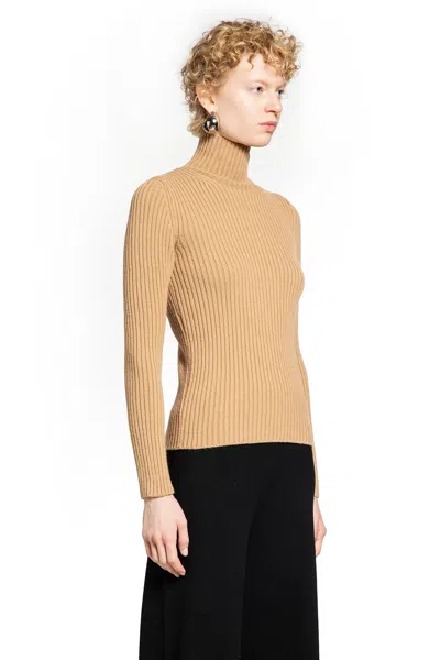 Max Mara Wool And Cashmere Turtleneck Sweater In Gold