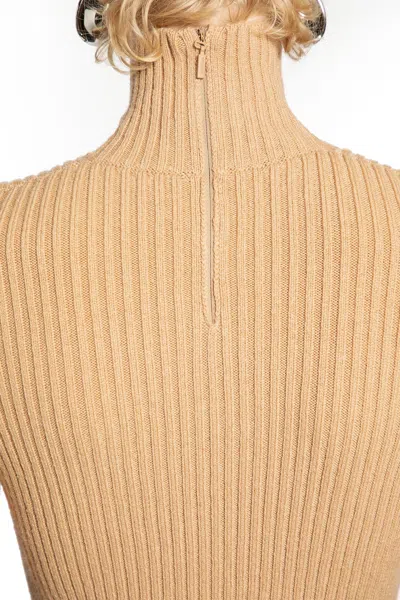 Max Mara Wool And Cashmere Turtleneck Sweater In Gold