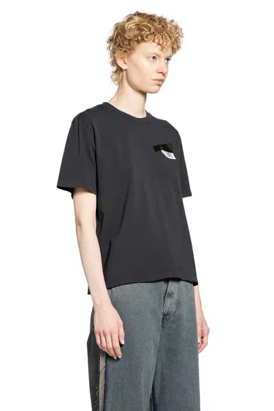 Mm6 Maison Margiela T-shirt With Numeric Patch And Tape Detail In Black