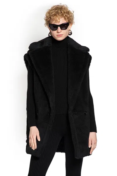 Max Mara Woman Black Coats In Black
