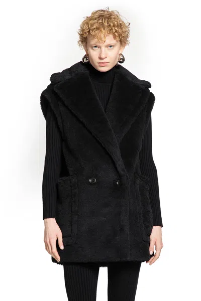 Max Mara Woman Black Coats In Black