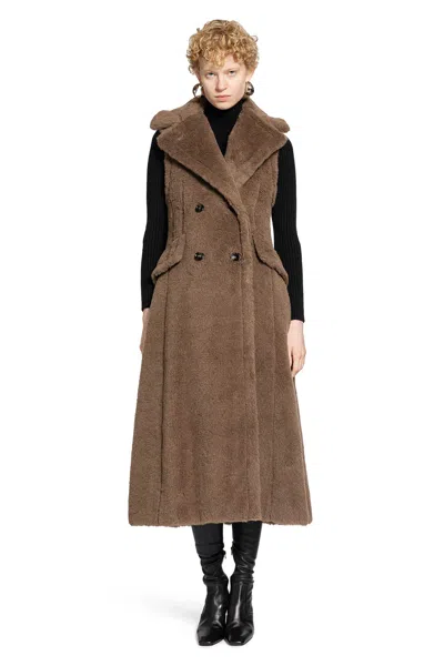 Max Mara Marrone Bronzo Alpaca Coat In Brown
