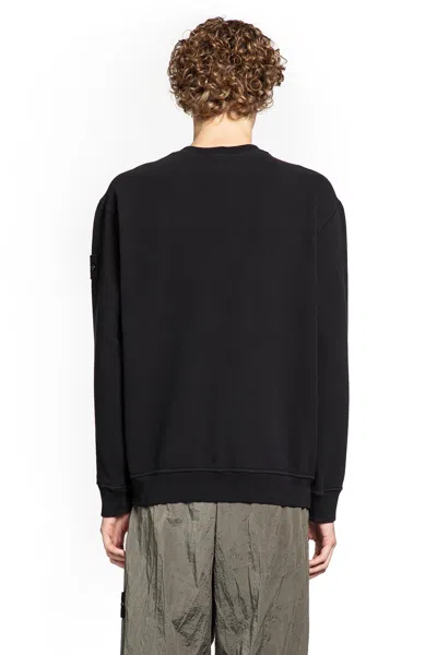 Stone Island Men's Diagonal Fleece Sweatshirt In Black