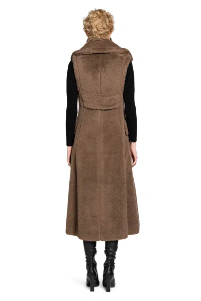 Max Mara Marrone Bronzo Alpaca Coat In Brown