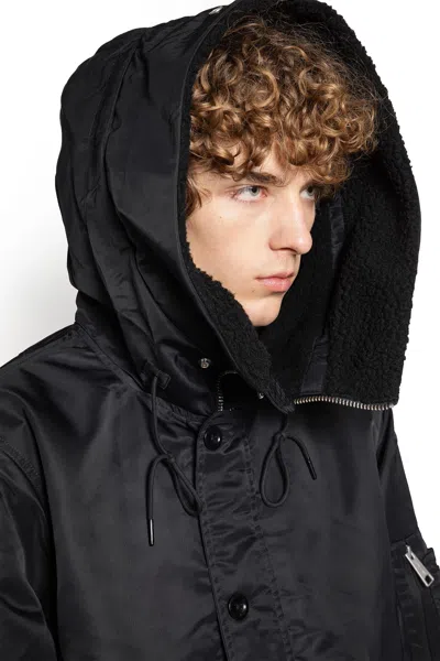 Carhartt Hooded Jacket With Drawstring And Pockets In Black