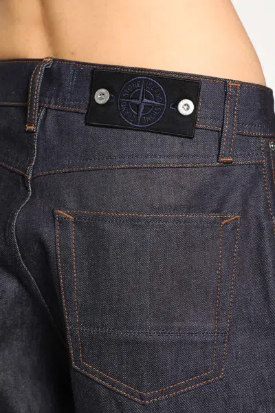 Stone Island Regular-straight-fit Five-pocket Jeans With Rinsed Finish In Blue