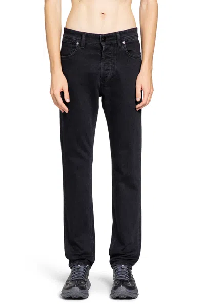 Stone Island Man Black Jeans In Black