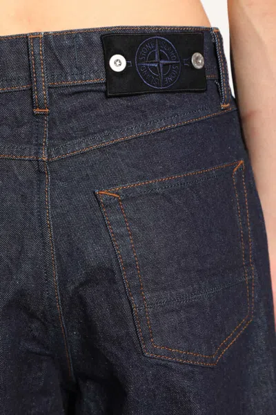 Stone Island Regular-straight-fit Five-pocket Jeans With Rinsed Finish In Blue