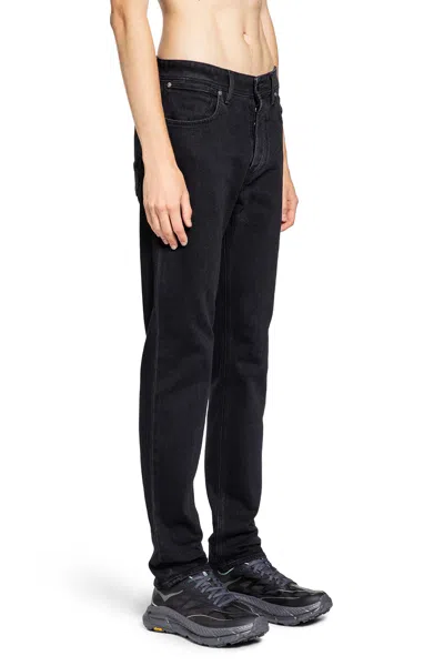 Stone Island Man Black Jeans In Black