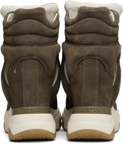 Isabel Marant High-top Suede Sneakers Contrast Sole In Brown