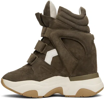 Isabel Marant High-top Suede Sneakers Contrast Sole In Brown