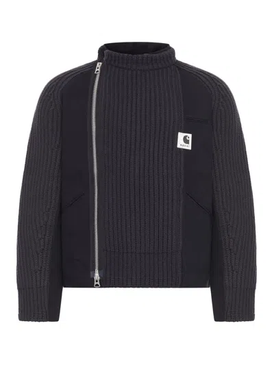 Sacai X Carhartt Wool Duck Jacket In Black